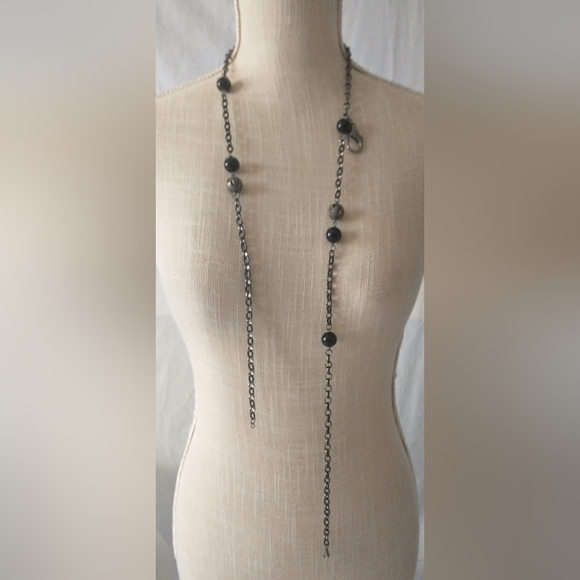 Vintage Gun Metal Black & Silver Necklace - Two Clasps, Many Options - Picture 3 of 9